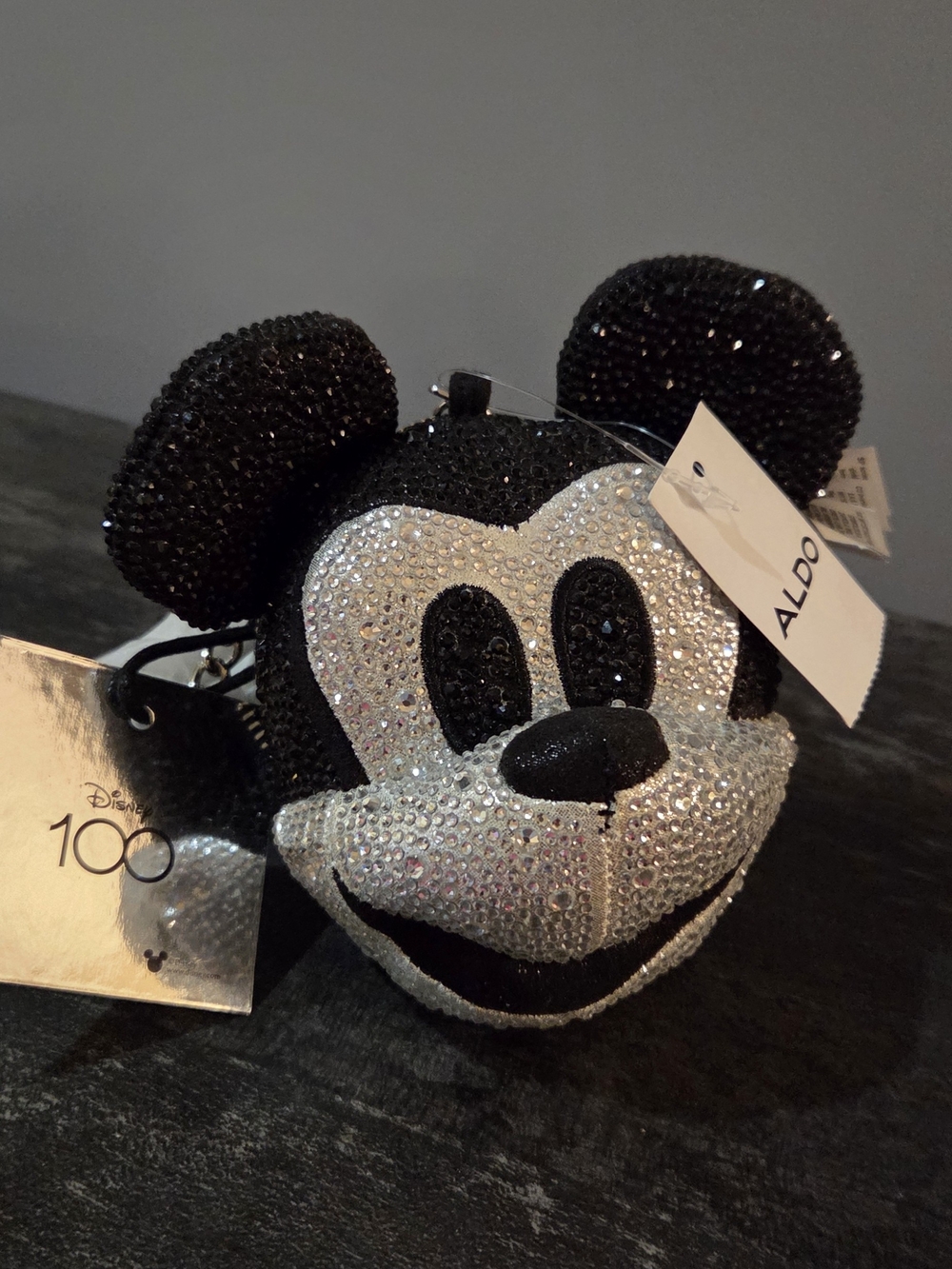 NEW🔥Aldo Disney SPARKLY! Mickey Mouse Crystal Crossbody Small Bag / Bag Charm